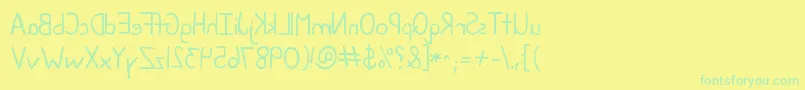 Kgjunebugreverse Font – Green Fonts on Yellow Background