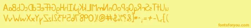 Kgjunebugreverse Font – Orange Fonts on Yellow Background