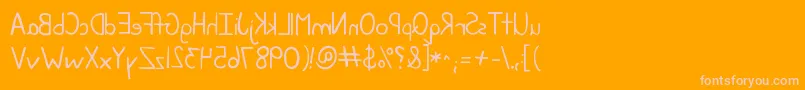 Kgjunebugreverse Font – Pink Fonts on Orange Background