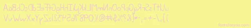 Kgjunebugreverse Font – Pink Fonts on Yellow Background
