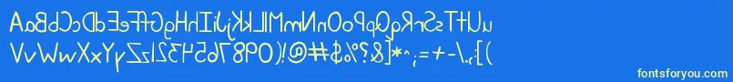 Kgjunebugreverse Font – Yellow Fonts on Blue Background