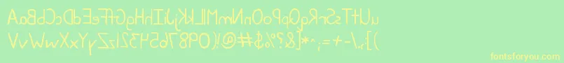 Kgjunebugreverse Font – Yellow Fonts on Green Background