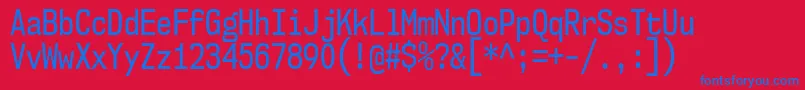 Nk57MonospaceCdRg Font – Blue Fonts on Red Background