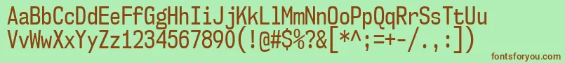 Nk57MonospaceCdRg Font – Brown Fonts on Green Background