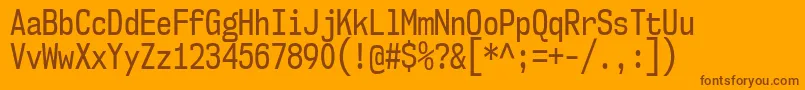 Nk57MonospaceCdRg Font – Brown Fonts on Orange Background