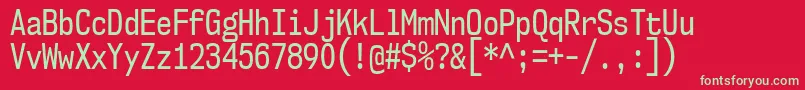 Nk57MonospaceCdRg Font – Green Fonts on Red Background