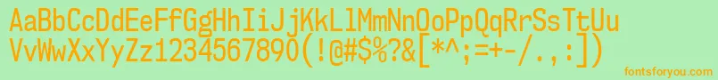 Nk57MonospaceCdRg Font – Orange Fonts on Green Background