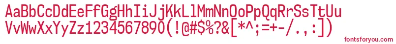 Nk57MonospaceCdRg Font – Red Fonts on White Background