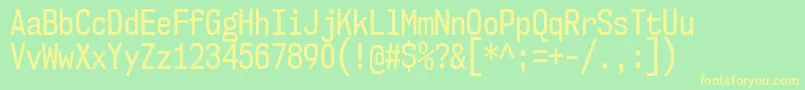 Nk57MonospaceCdRg Font – Yellow Fonts on Green Background