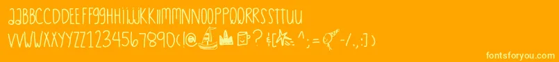 Fonte Expressocaffe – fontes amarelas em um fundo laranja