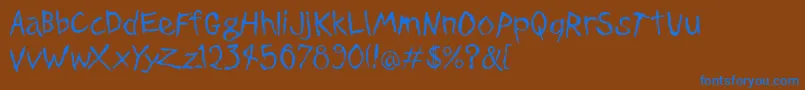 DinosaurJrPlane Font – Blue Fonts on Brown Background