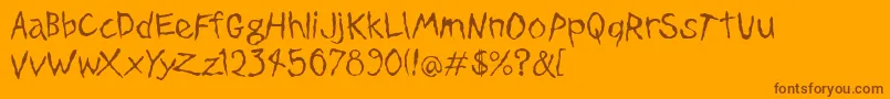 DinosaurJrPlane Font – Brown Fonts on Orange Background