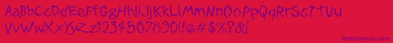 DinosaurJrPlane Font – Purple Fonts on Red Background