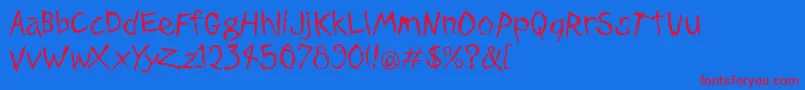 DinosaurJrPlane Font – Red Fonts on Blue Background