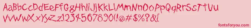 DinosaurJrPlane Font – Red Fonts on Pink Background