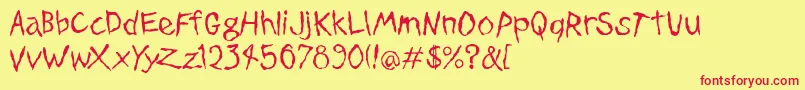 DinosaurJrPlane Font – Red Fonts on Yellow Background
