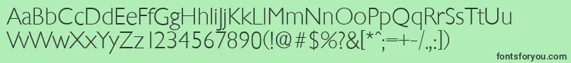 ChantillyserialXlightRegular Font – Black Fonts on Green Background