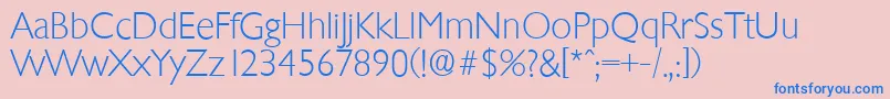 ChantillyserialXlightRegular Font – Blue Fonts on Pink Background