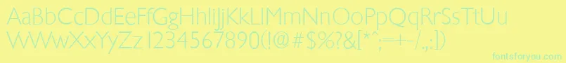 ChantillyserialXlightRegular Font – Green Fonts on Yellow Background