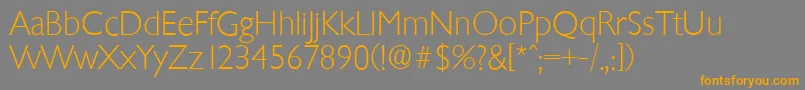 ChantillyserialXlightRegular Font – Orange Fonts on Gray Background