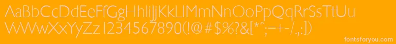 ChantillyserialXlightRegular Font – Pink Fonts on Orange Background