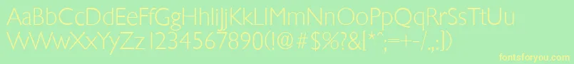 ChantillyserialXlightRegular Font – Yellow Fonts on Green Background
