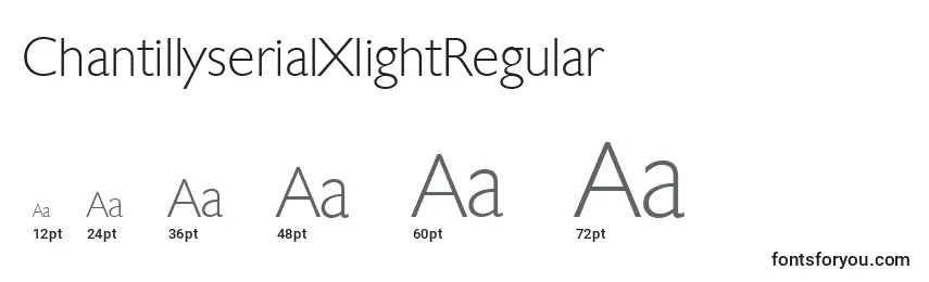 Размеры шрифта ChantillyserialXlightRegular