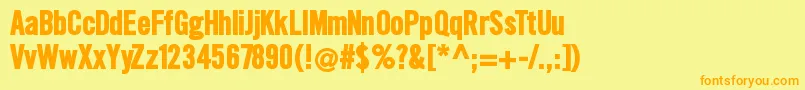 SlimsansserifBold Font – Orange Fonts on Yellow Background