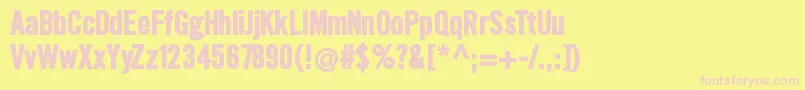 SlimsansserifBold Font – Pink Fonts on Yellow Background