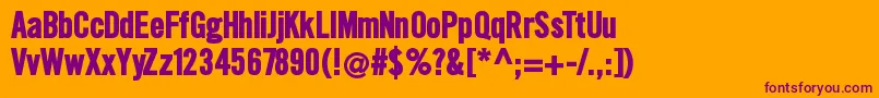 SlimsansserifBold Font – Purple Fonts on Orange Background