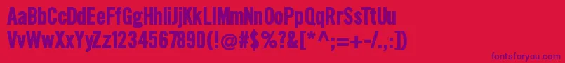 SlimsansserifBold Font – Purple Fonts on Red Background