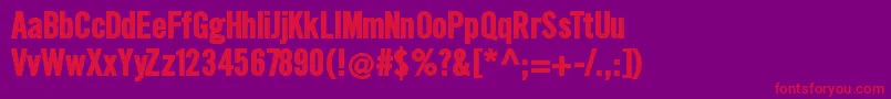 SlimsansserifBold Font – Red Fonts on Purple Background