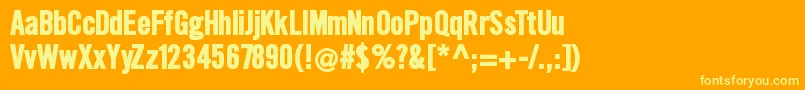 SlimsansserifBold Font – Yellow Fonts on Orange Background