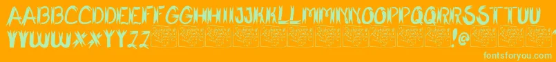 SharkFighter Font – Green Fonts on Orange Background