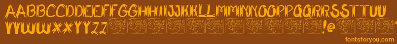 SharkFighter Font – Orange Fonts on Brown Background