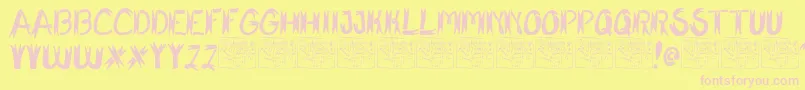 SharkFighter Font – Pink Fonts on Yellow Background