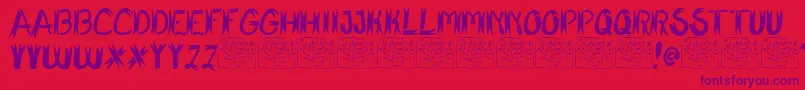 SharkFighter Font – Purple Fonts on Red Background