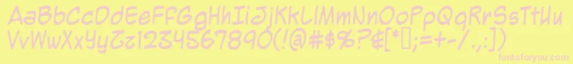 Mighz Font – Pink Fonts on Yellow Background