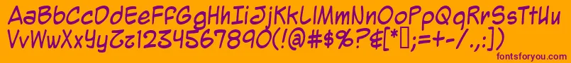 Mighz-Schriftart – Violette Schriften auf orangefarbenem Hintergrund