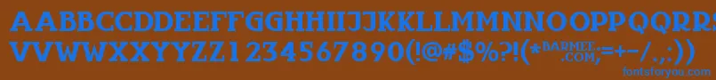 Czcionka Infantyl – niebieskie czcionki na brązowym tle