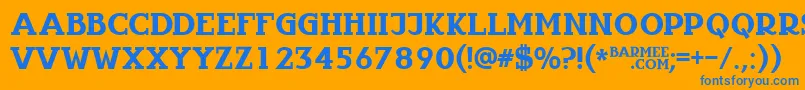 Infantyl Font – Blue Fonts on Orange Background