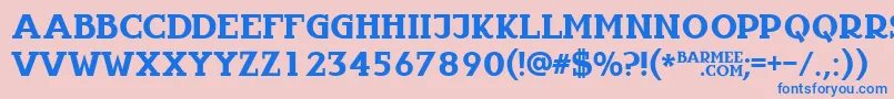 フォントInfantyl – ピンクの背景に青い文字