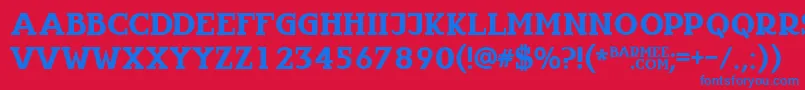 Infantyl Font – Blue Fonts on Red Background