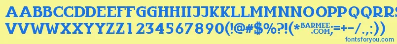 Infantyl Font – Blue Fonts on Yellow Background