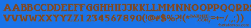 Infantyl Font – Brown Fonts on Blue Background