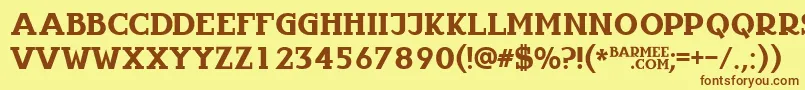 Infantyl Font – Brown Fonts on Yellow Background