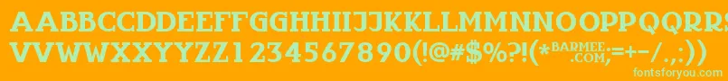 Infantyl Font – Green Fonts on Orange Background