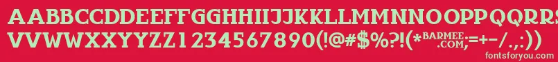 Infantyl Font – Green Fonts on Red Background