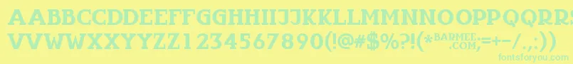 Infantyl Font – Green Fonts on Yellow Background