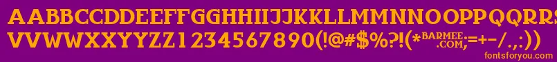 Infantyl Font – Orange Fonts on Purple Background